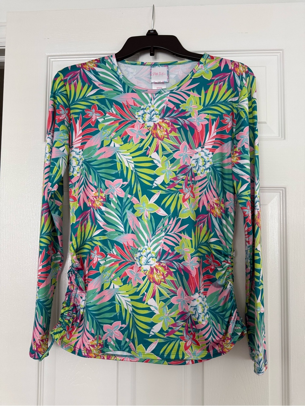 Teal Floral-Print Long Sleeve Tee by Stella Parker